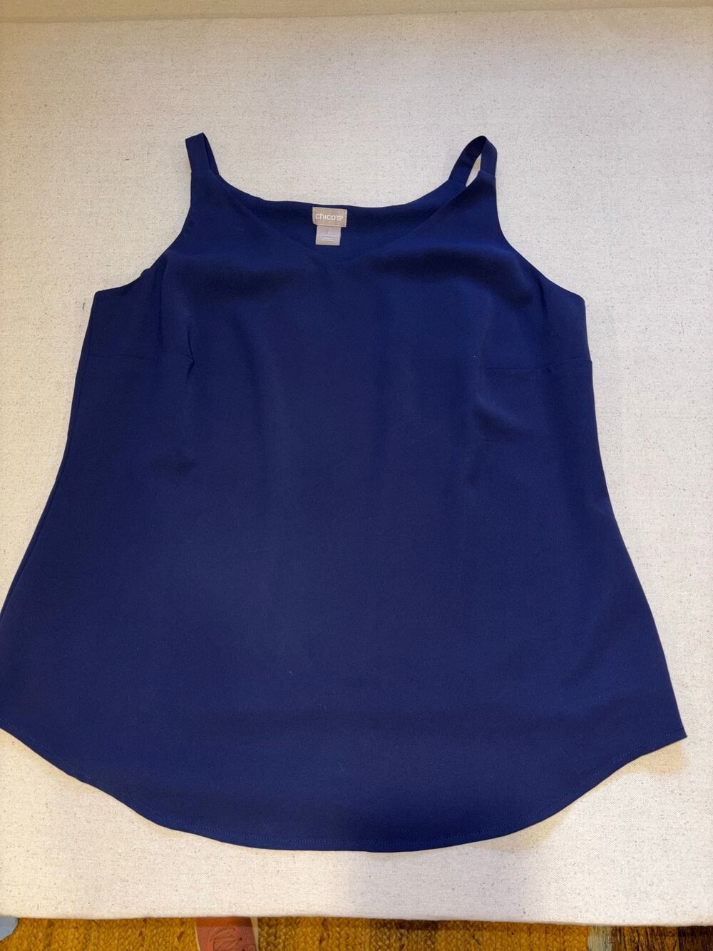 Chico’s dark blue tank double lined size 1 (US 8/10)